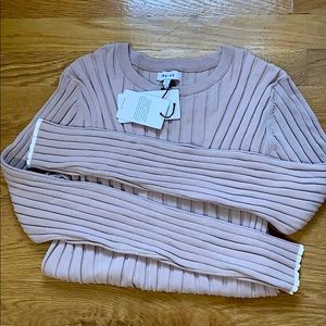 Reiss Greca Wide Rib Crew Neck Top